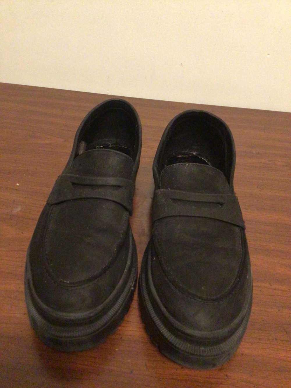 Patina suede penny loafer style pump SZ 11 academia ,preppy ,